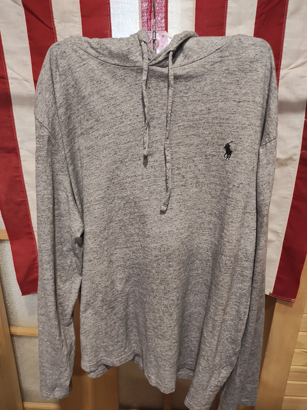 Polo by Ralph Lauren Men's Grey Hooded Long-Sleeve Shirt